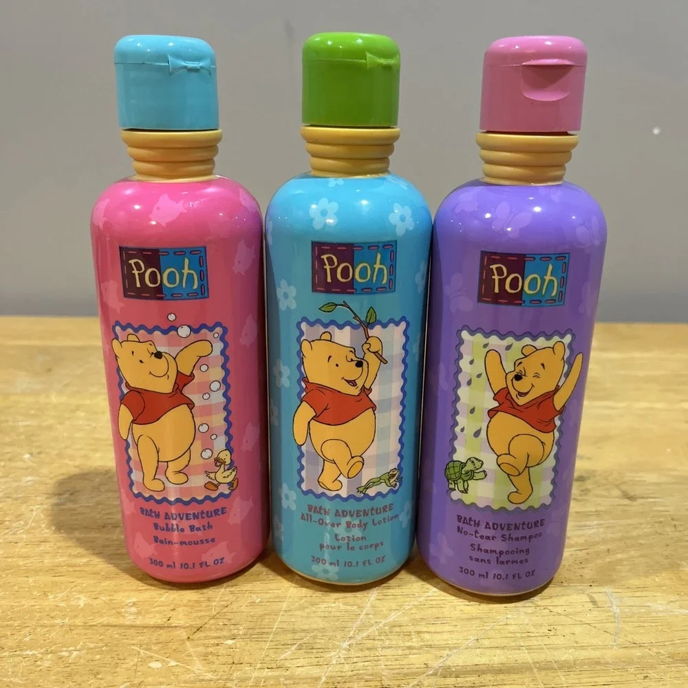 Vtg Disney Winnie the Pooh Bubble Bath Shampoo Lotion‎ 10.1 Oz 1999 Avon NOS